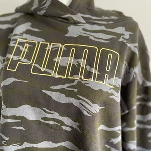puma camouflage hooded shirts & tops